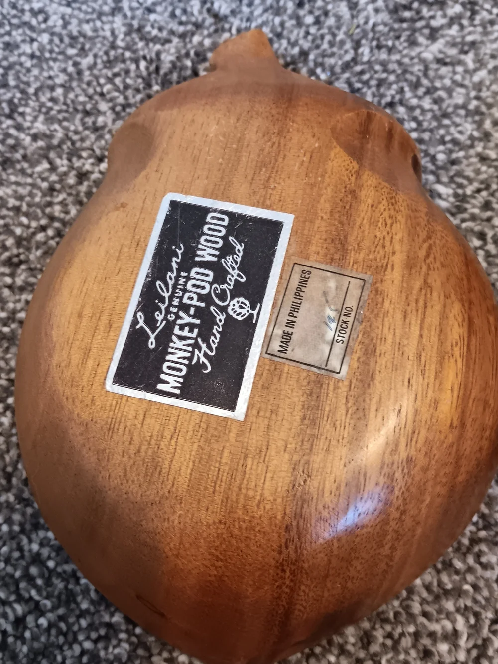 Leilani Genuine Monkey Pod Wood Acorn Bowl Set (2 Pieces)